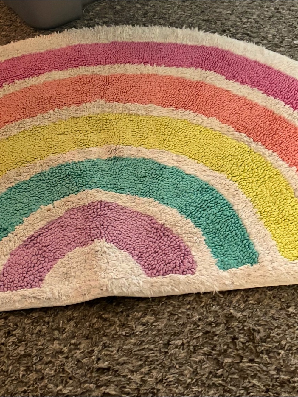 Target Pastel Rainbow Chenille Bath Mat — Pink, Coral, Yellow, Teal, Lavender
